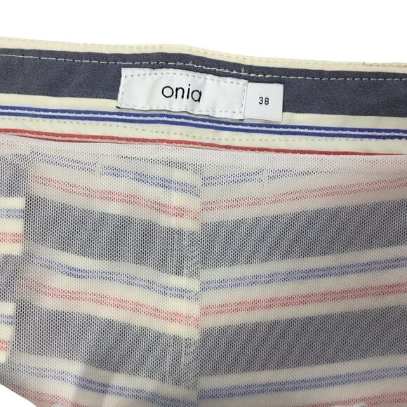 Onia The Calder NWT Americana Multi Stripe Striped Swim Trunks Shorts 38 Lined - Picture 8 of 8
